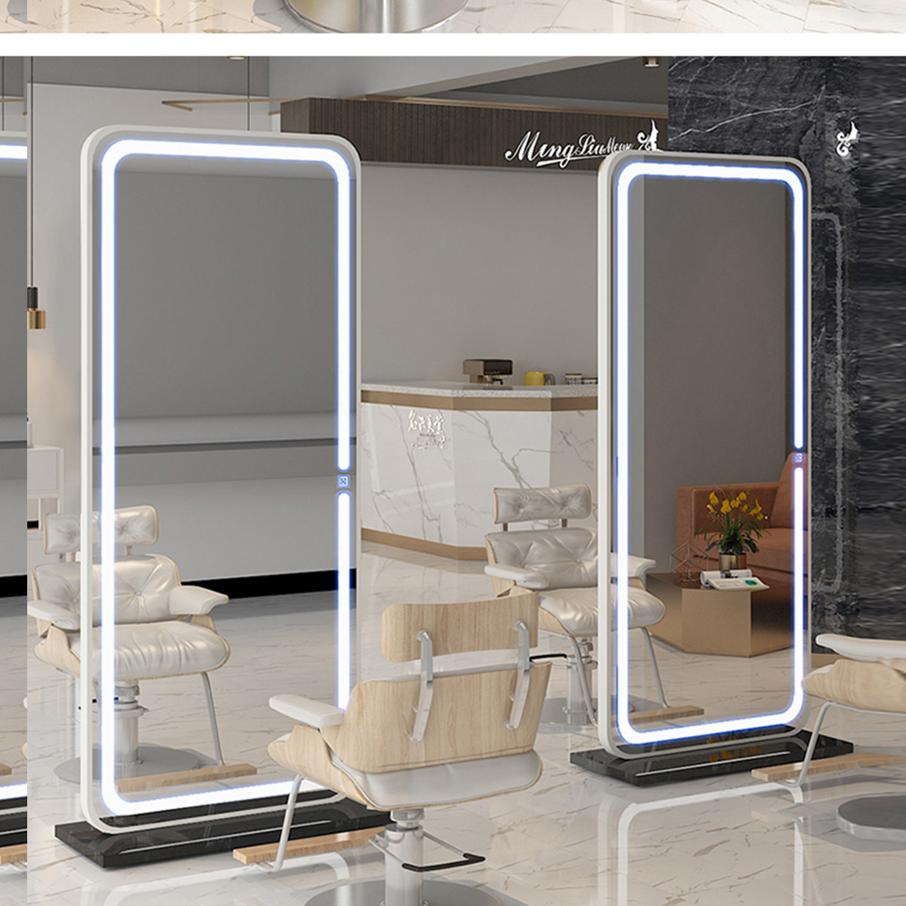Miroir à cadre en aluminium Dressing Corps complet Led Miroir complet dans la chambre à coucher avec miroir debout éclairé par lumière LED