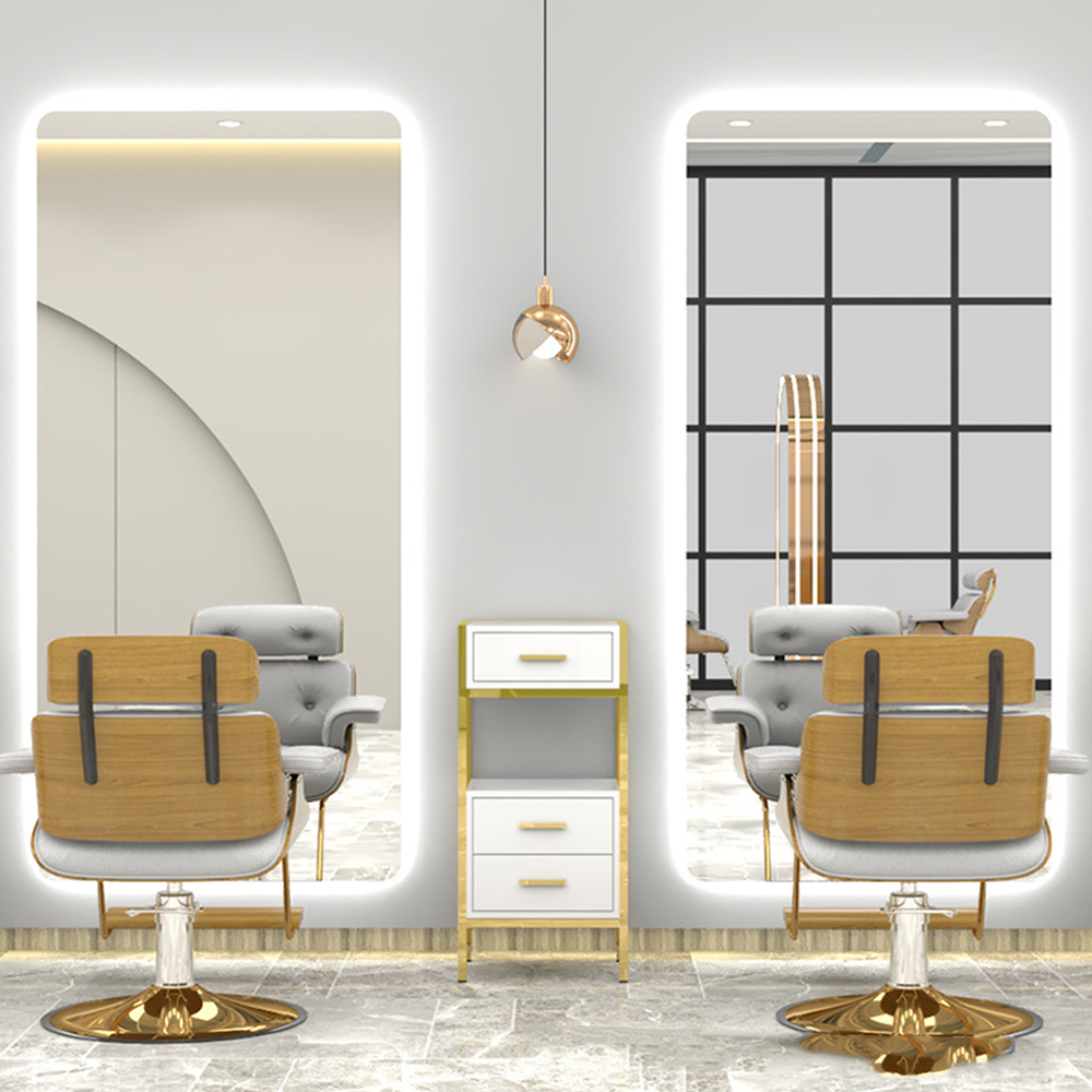 Désembueur rectangulaire de miroir intelligent de lumière de miroir de salon mené fixé au mur sans cadre
