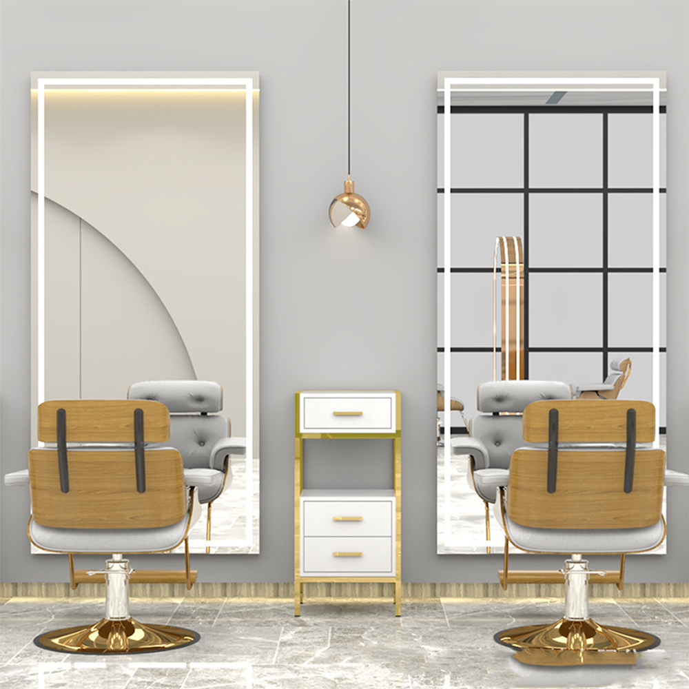 Désembueur rectangulaire de miroir intelligent de lumière de miroir de salon mené fixé au mur sans cadre