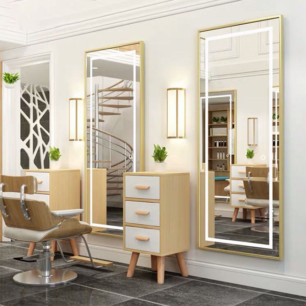 Le salon de beauté de coiffure de salle de bains d'hôtel de bâti de mur a mené le miroir intégral de habillage de vanité