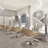 Miroir de salon de coiffure avec lumière LED, avec différentes lumières, station de sol miroir double face