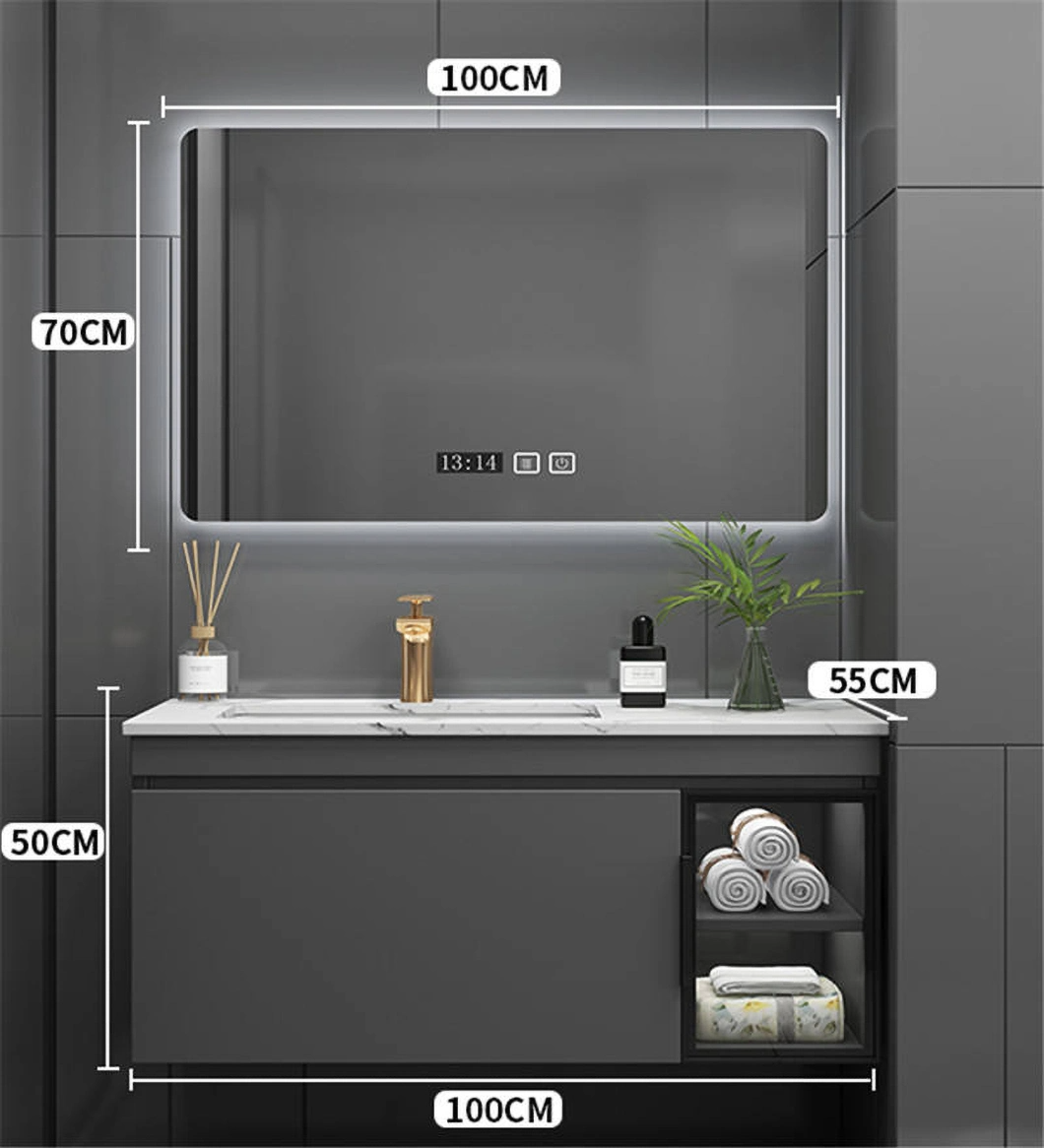 Ventes d'usine en marbre noir salle de bain étanche armoire à pharmacie meubles de salle de bain armoire lavabo pour lavage à la main