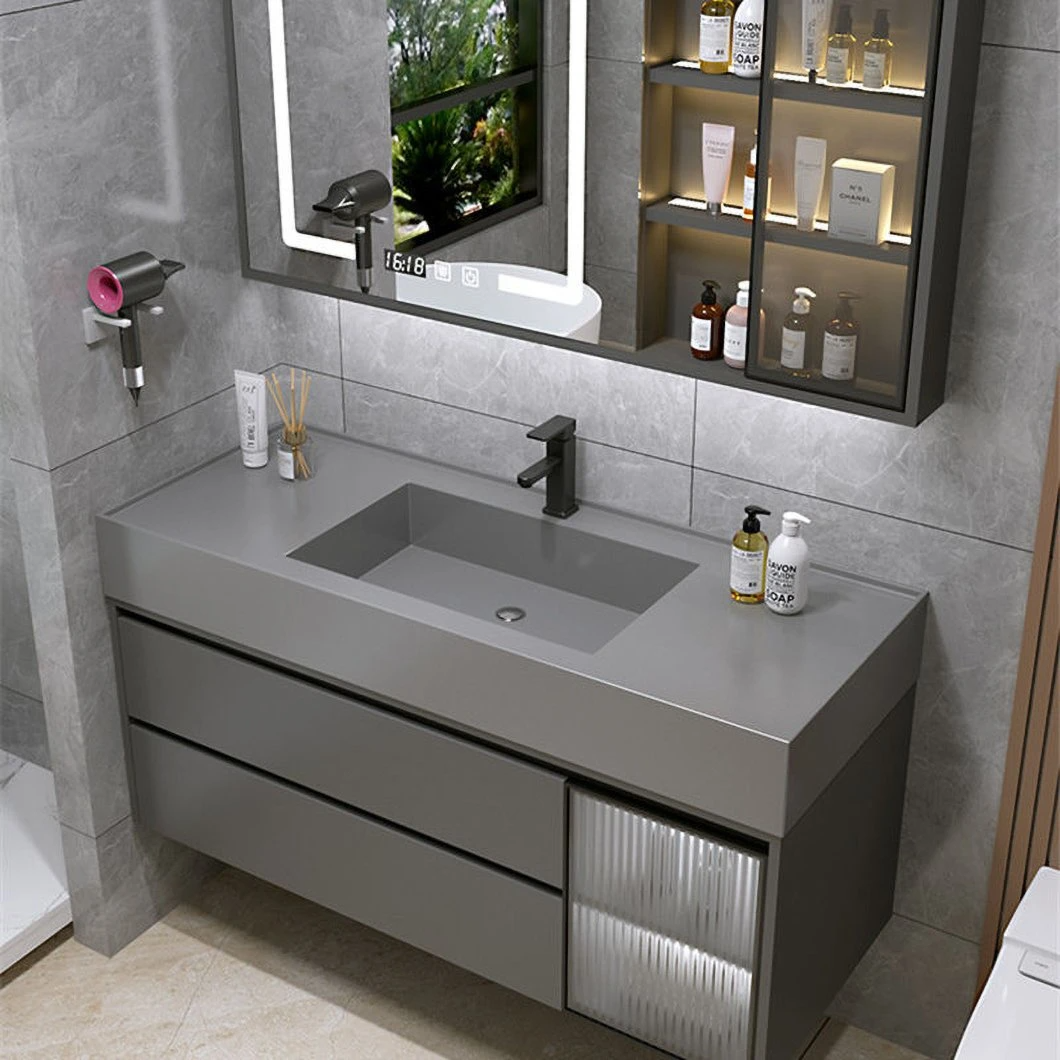 Ventes d'usine en marbre noir salle de bain étanche armoire à pharmacie meubles de salle de bain armoire lavabo pour lavage à la main