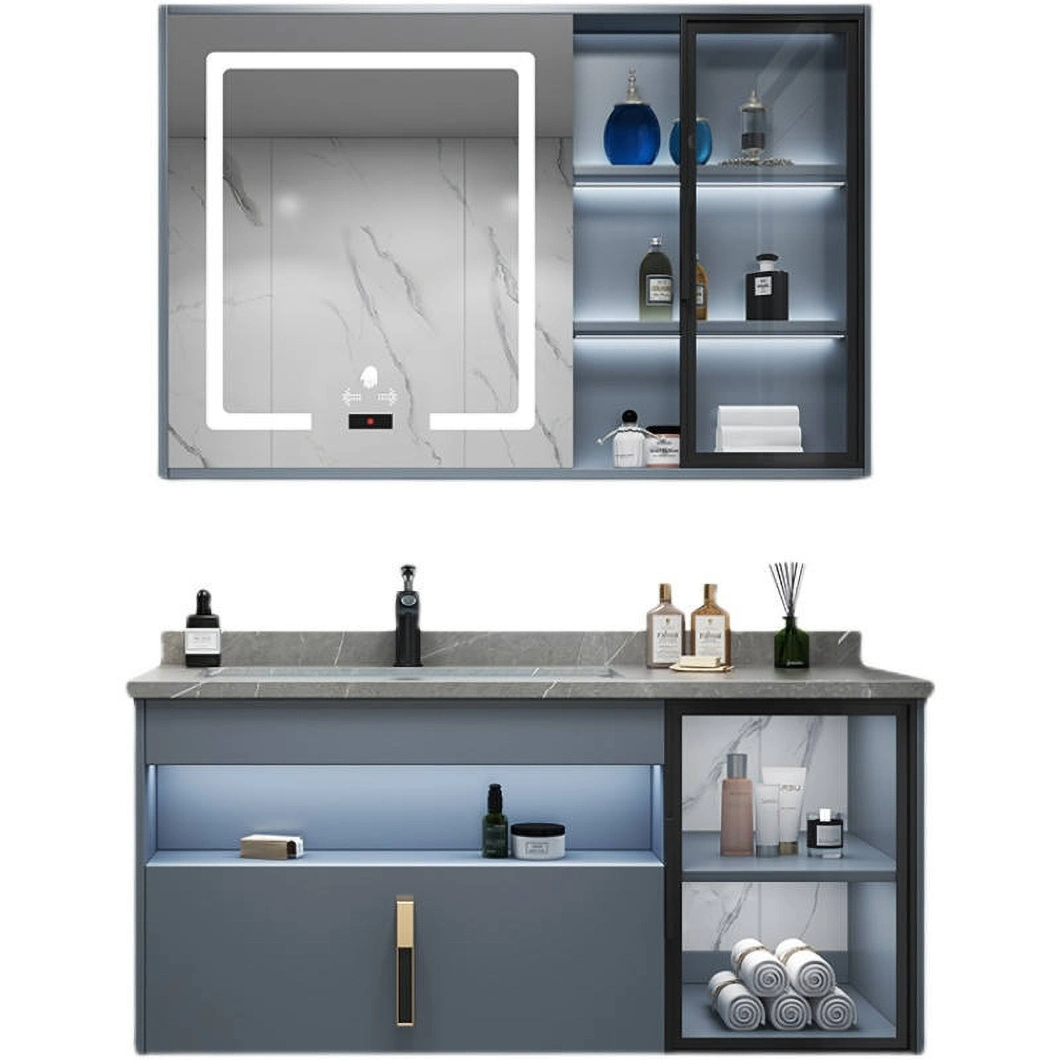 Armoires de salle de bain murales modernes de haute qualité Armoires de salle de bain en aluminium contreplaqué avec miroirs