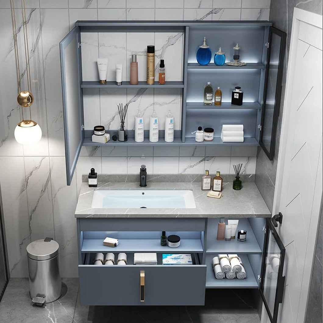 Armoires de salle de bain murales modernes de haute qualité Armoires de salle de bain en aluminium contreplaqué avec miroirs