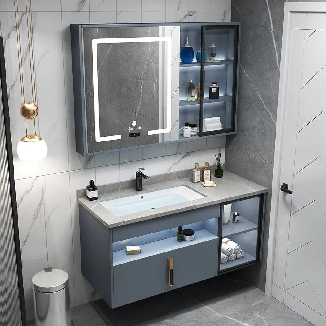 Armoires de salle de bain murales modernes de haute qualité Armoires de salle de bain en aluminium contreplaqué avec miroirs