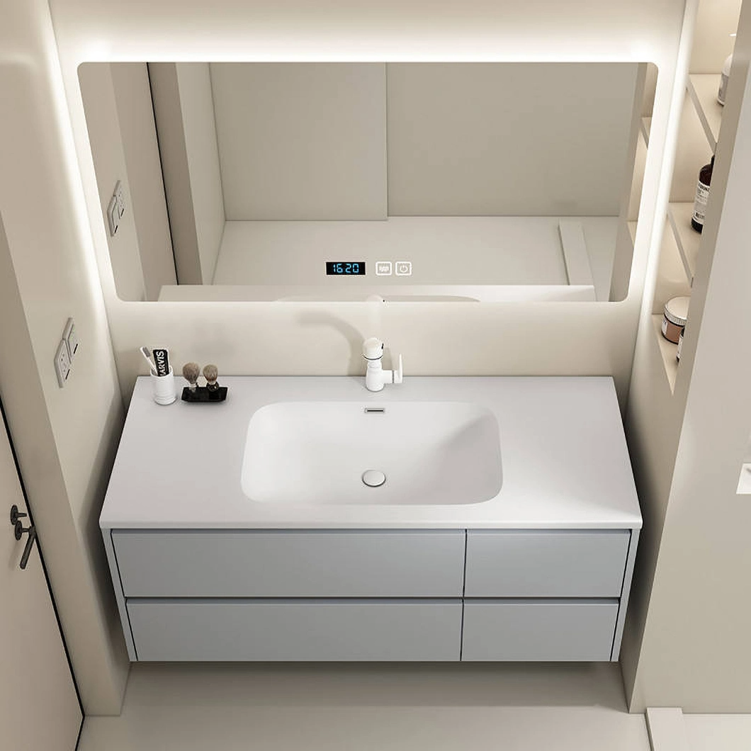 L'hôtel de salle de bains à bas prix de l'hôtel miroir de courtoisie Set Cabinet de salle de bains en marbre double moderne avec lavabo