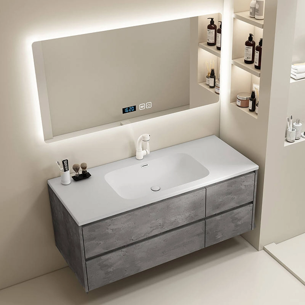 L'hôtel de salle de bains à bas prix de l'hôtel miroir de courtoisie Set Cabinet de salle de bains en marbre double moderne avec lavabo