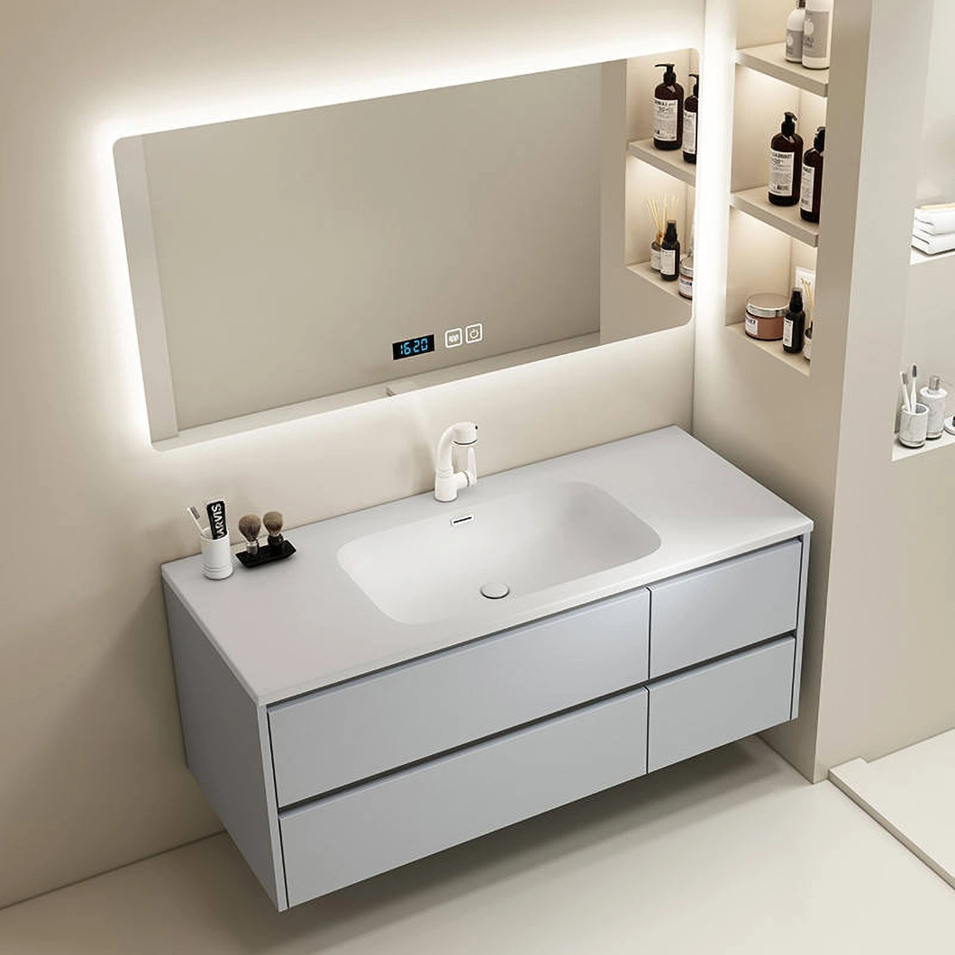 L'hôtel de salle de bains à bas prix de l'hôtel miroir de courtoisie Set Cabinet de salle de bains en marbre double moderne avec lavabo