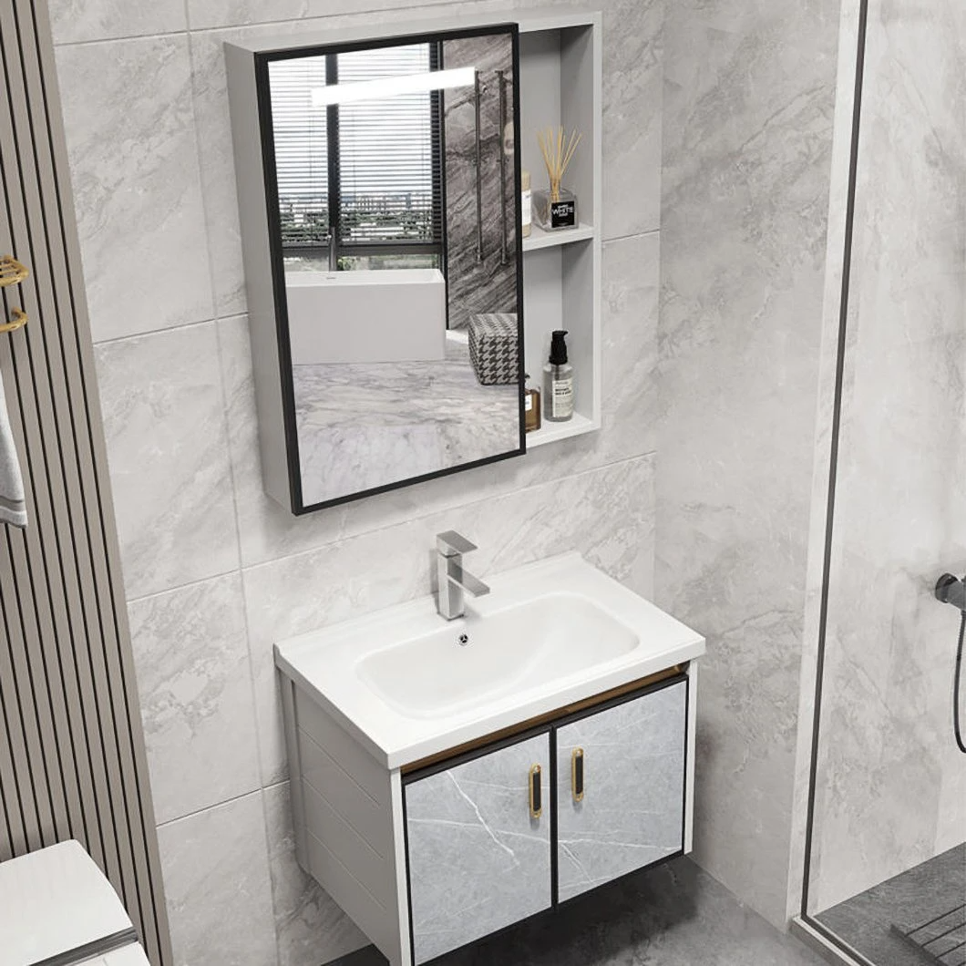 Armoire de rangement étanche d'angle moderne salle de bain vanité en bois massif Mini petite armoire de salle de bain
