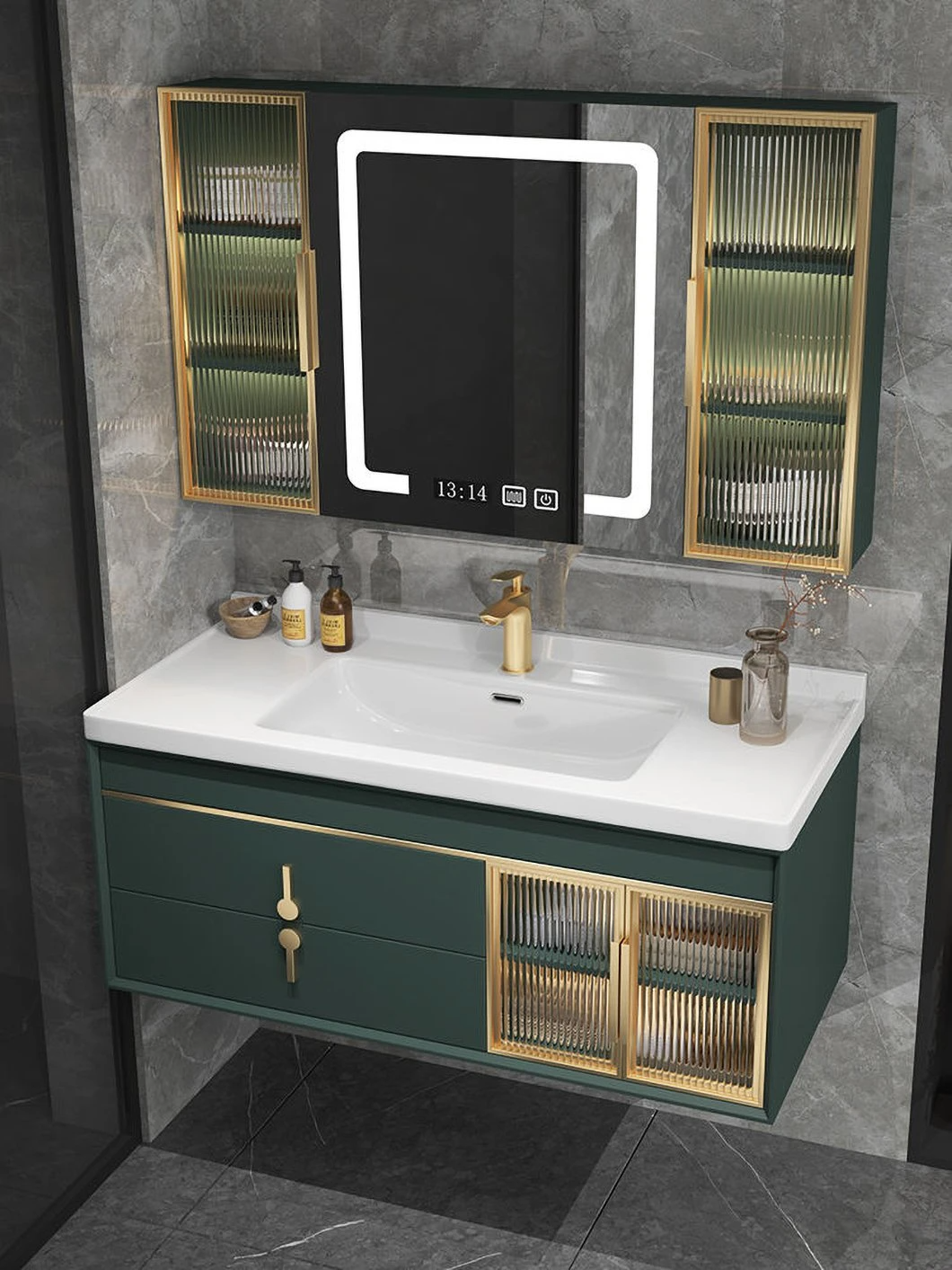 Vente directe d'usine armoire de salle de bain étanche ensemble d'armoire de salle de bain vanité de salle de bain moderne