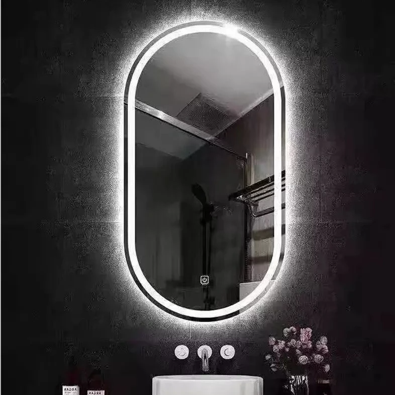Cercle Toilette Arche Chinoise Ronde LED Miroirs Décor Mur Grand Autocollants Pleine Longueur Mur dans la Salle de Bain avec Lumière LED Miroir de Vanité