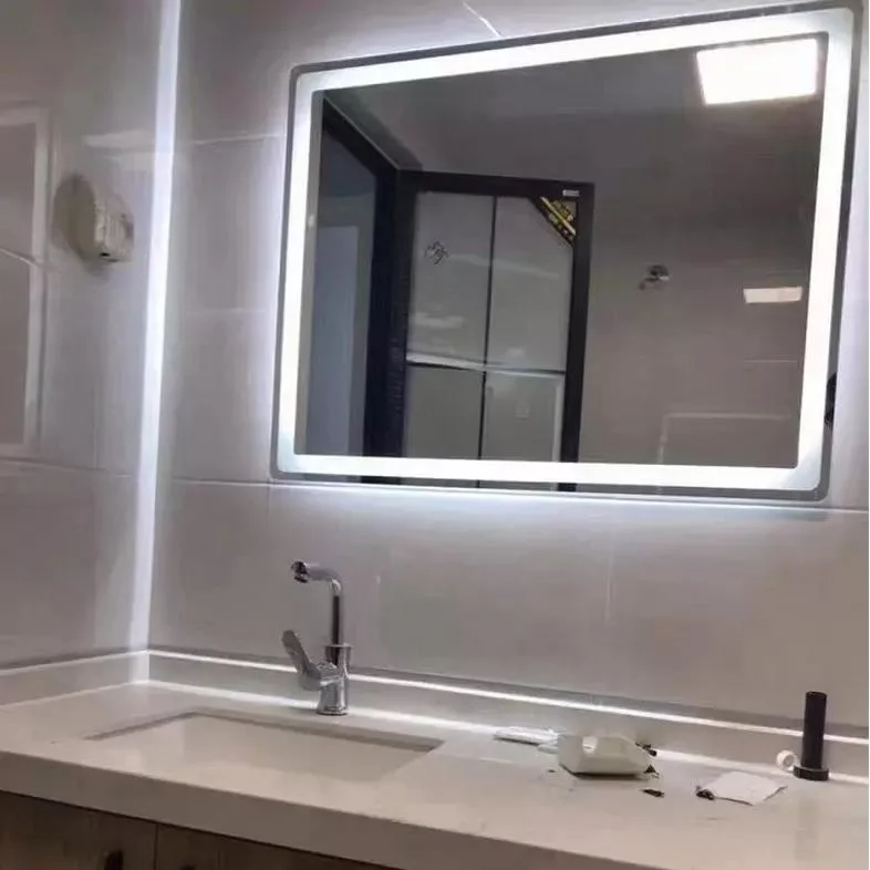 Cercle Toilette Arche Chinoise Ronde LED Miroirs Décor Mur Grand Autocollants Pleine Longueur Mur dans la Salle de Bain avec Lumière LED Miroir de Vanité