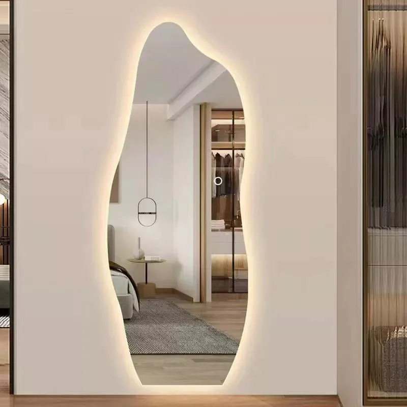 Cercle Toilette Arche Chinoise Ronde LED Miroirs Décor Mur Grand Autocollants Pleine Longueur Mur dans la Salle de Bain avec Lumière LED Miroir de Vanité