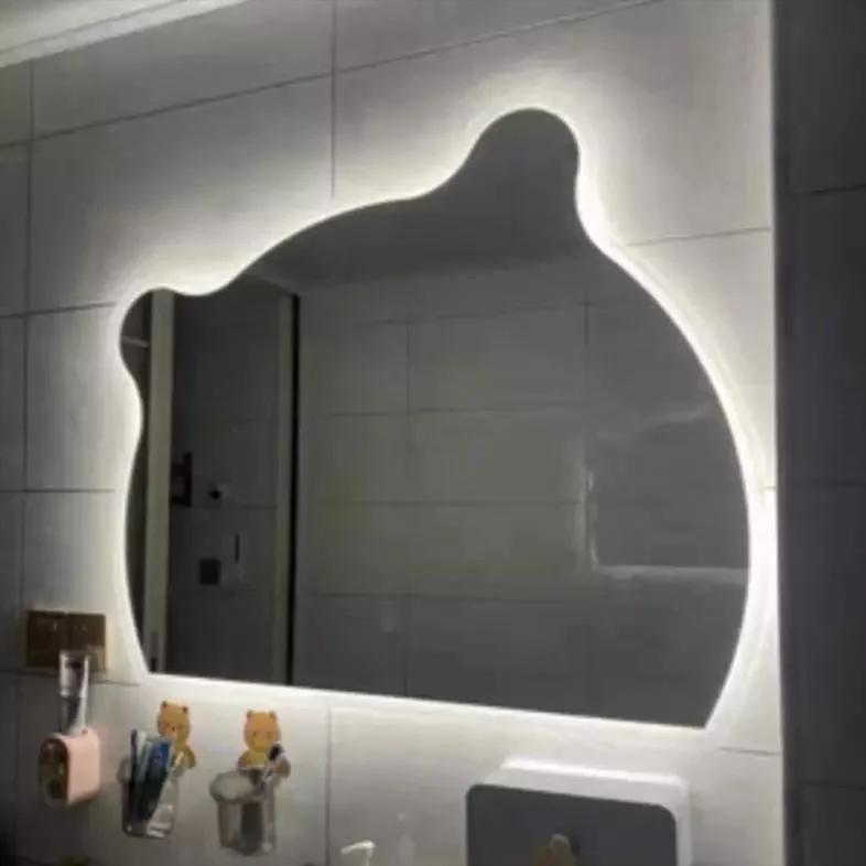 Cercle Toilette Arche Chinoise Ronde LED Miroirs Décor Mur Grand Autocollants Pleine Longueur Mur dans la Salle de Bain avec Lumière LED Miroir de Vanité