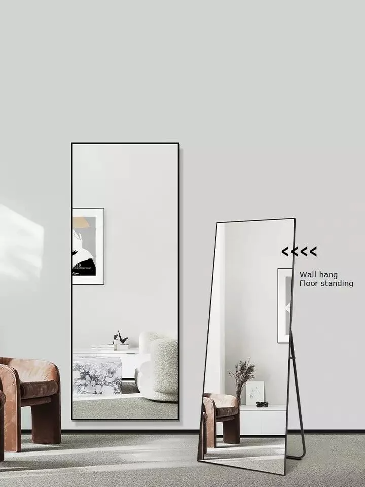 Cadre en bois en aluminium en métal de forme multiple ronde de décor d'hôtel à la maison d'art 40 cm miroir de mur de 50 cm