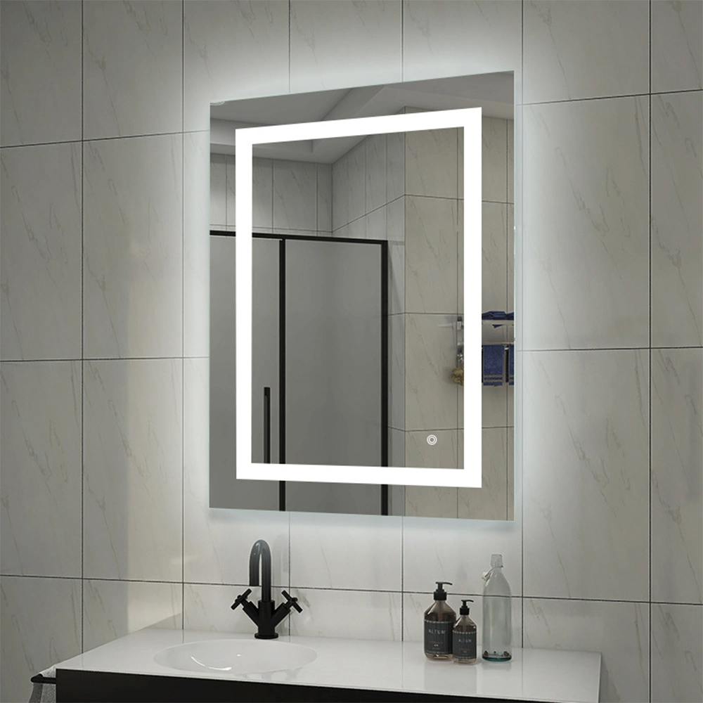 Salle de bains Smart LED Miroir Éclairé Vanité Meubles Décoratif Mur Monté Miroir En Verre Bluetooth Maquillage Miroir Décoration de La Maison