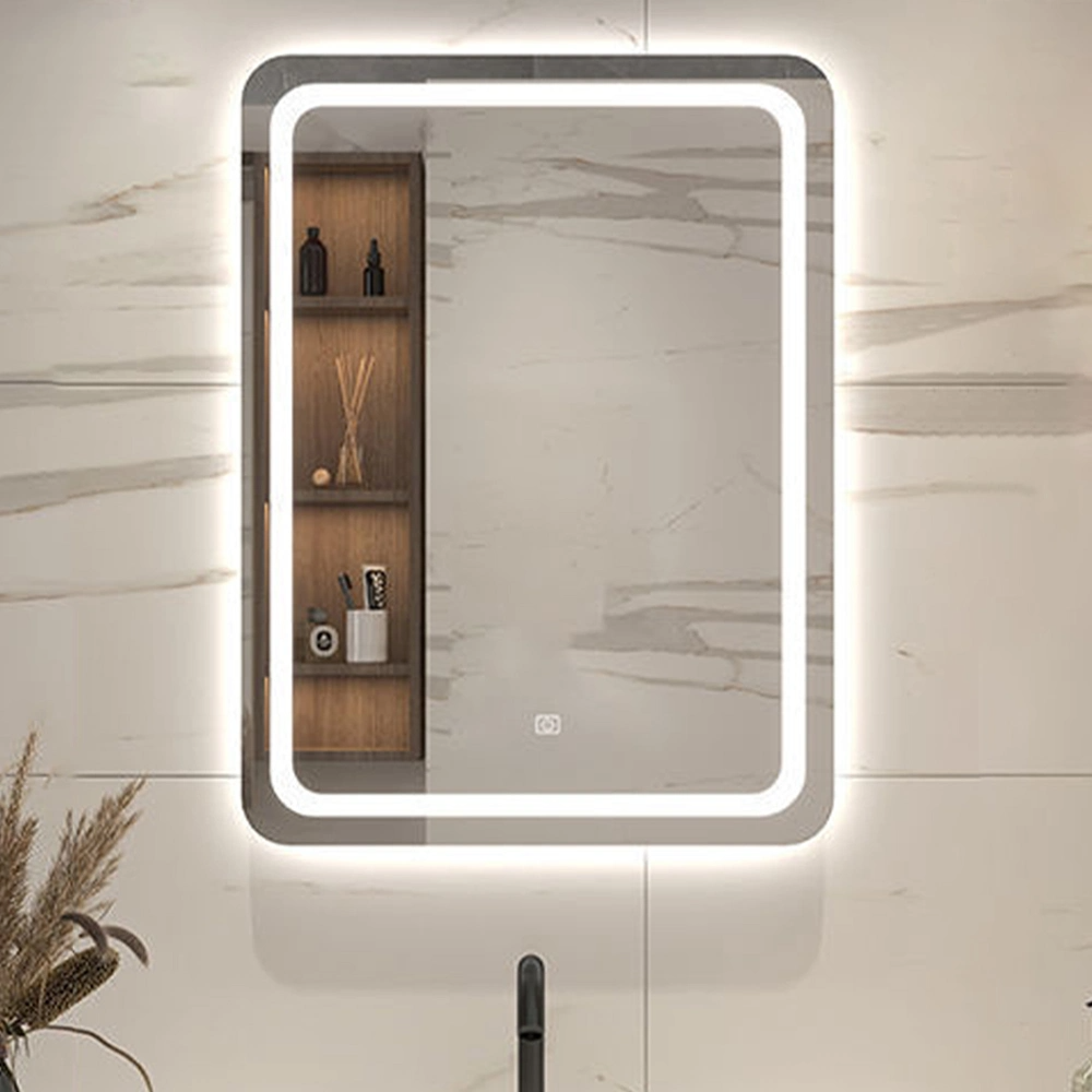 Miroir mural de salle de bains en verre de décoration d'intérieur en verre de maquillage moderne intelligent de gros d'usine standard européen