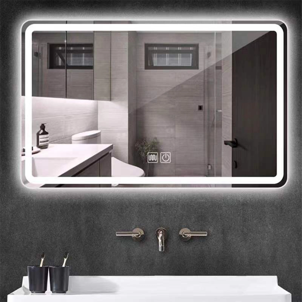 Miroir mural de salle de bains en verre de décoration d'intérieur en verre de maquillage moderne intelligent de gros d'usine standard européen