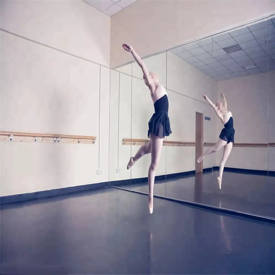 Grands miroirs muraux de salle de sport de studio de danse de film de sécurité de taille adaptée aux besoins du client sans cadre