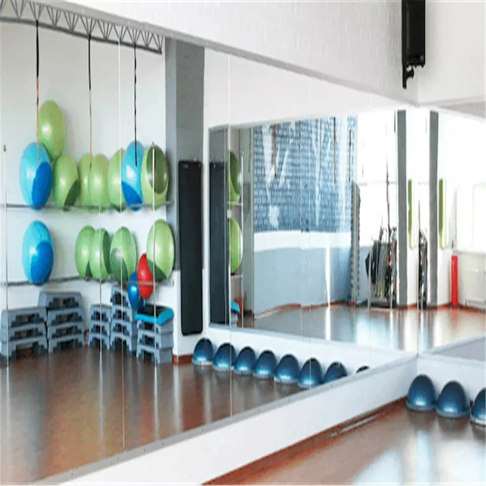 Grands miroirs muraux de salle de sport de studio de danse de film de sécurité de taille adaptée aux besoins du client sans cadre