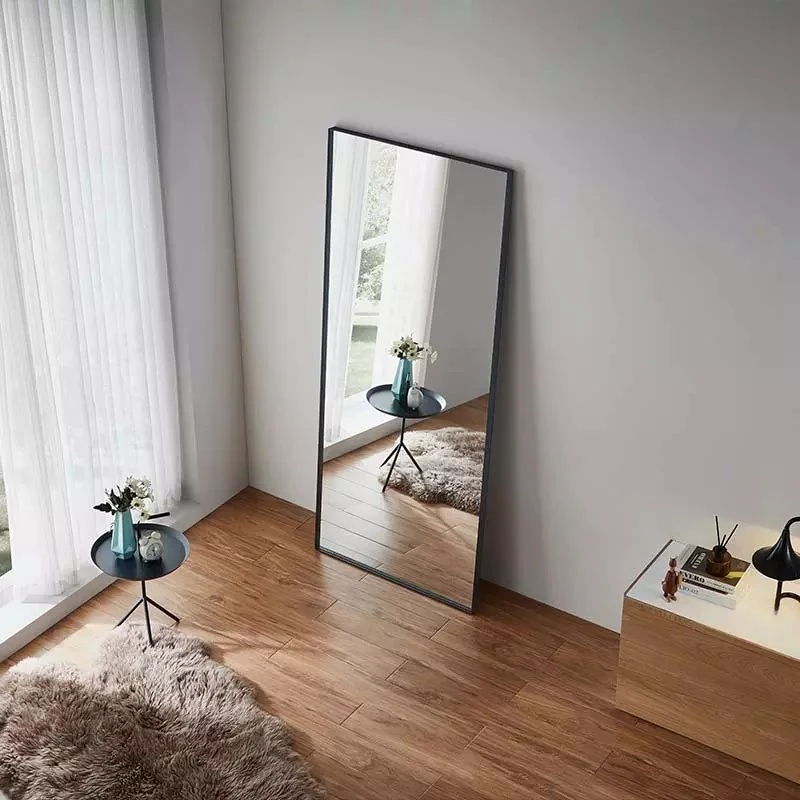 Miroir en verre et cadre de miroir rectangulaires faits sur commande d'artisanat d'art de taille