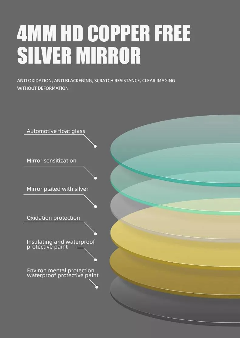 Miroir en verre et cadre de miroir rectangulaires faits sur commande d'artisanat d'art de taille