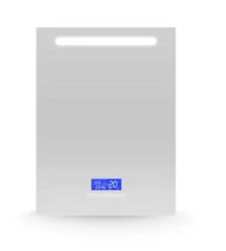 Miroir intelligent de salle de bain LED anti-buée avec affichage de la température de l'heure du haut-parleur Bluetooth