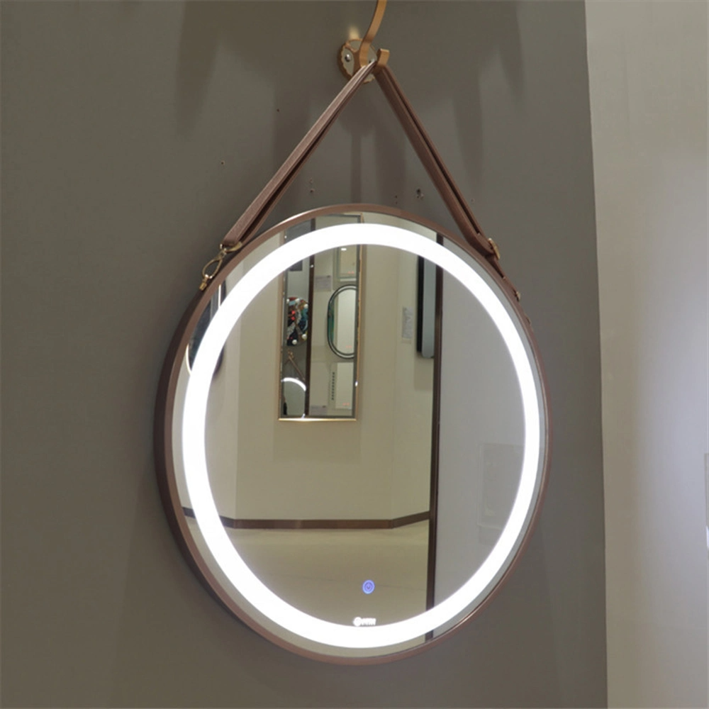 Gars offre spéciale miroir de salle de bain 60cm 80cm hôtel décoratif moderne mur rond anti-buée miroir de salle de bain avec LED