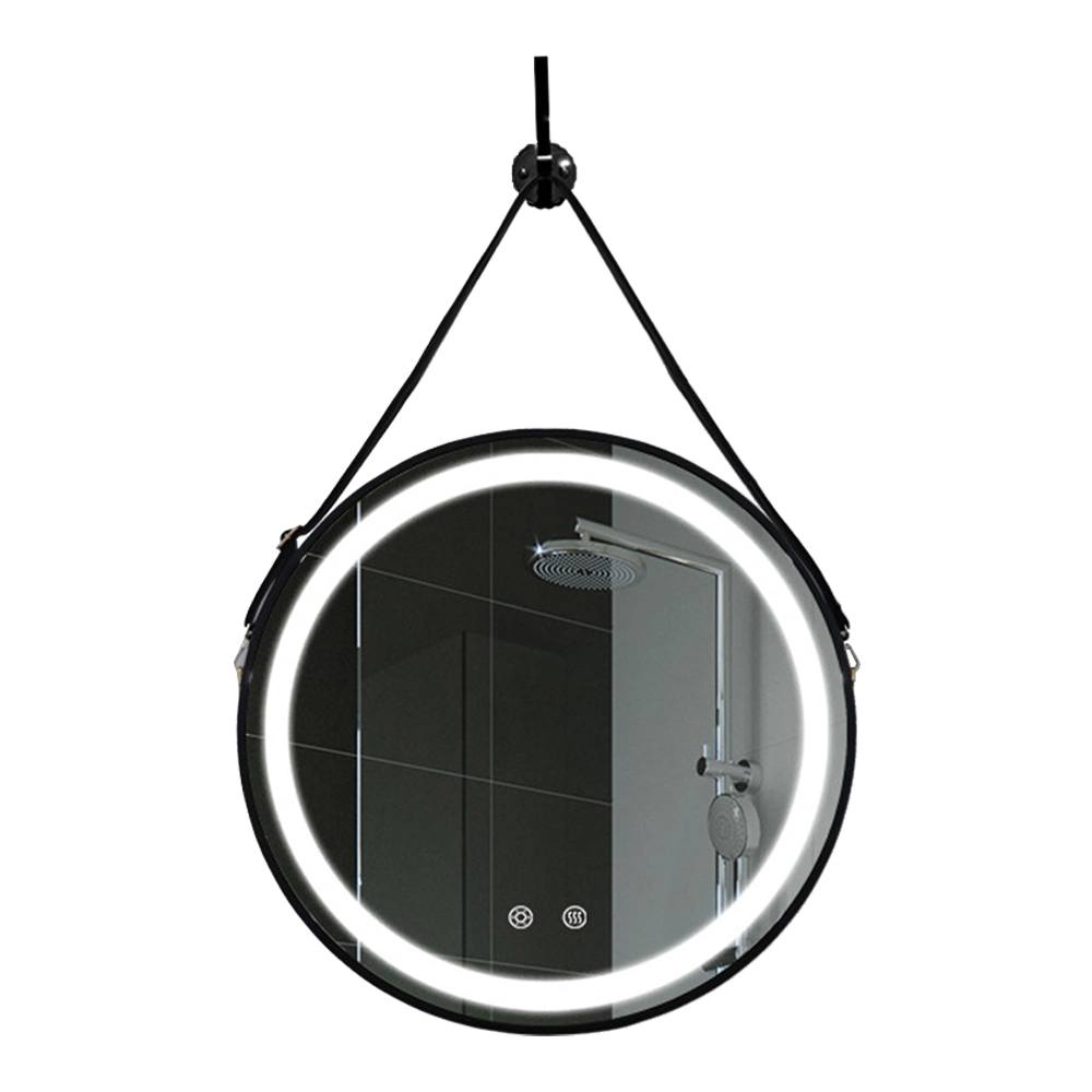 Gars offre spéciale miroir de salle de bain 60cm 80cm hôtel décoratif moderne mur rond anti-buée miroir de salle de bain avec LED