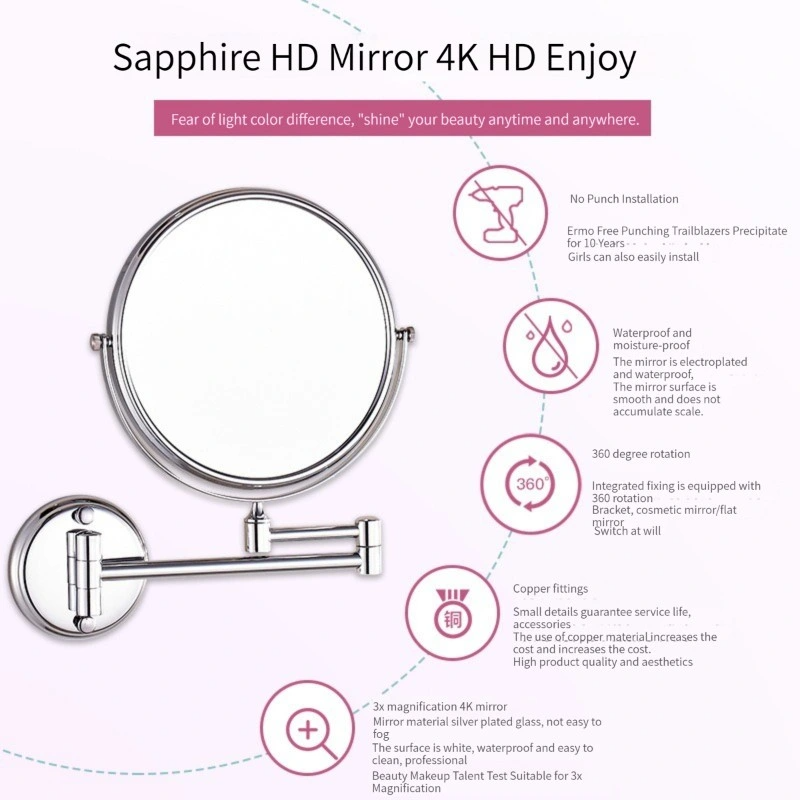 Norme européenne de gros de l'usine de maquillage moderne Smart Home Decor verre miroir mural salle de bains à LED