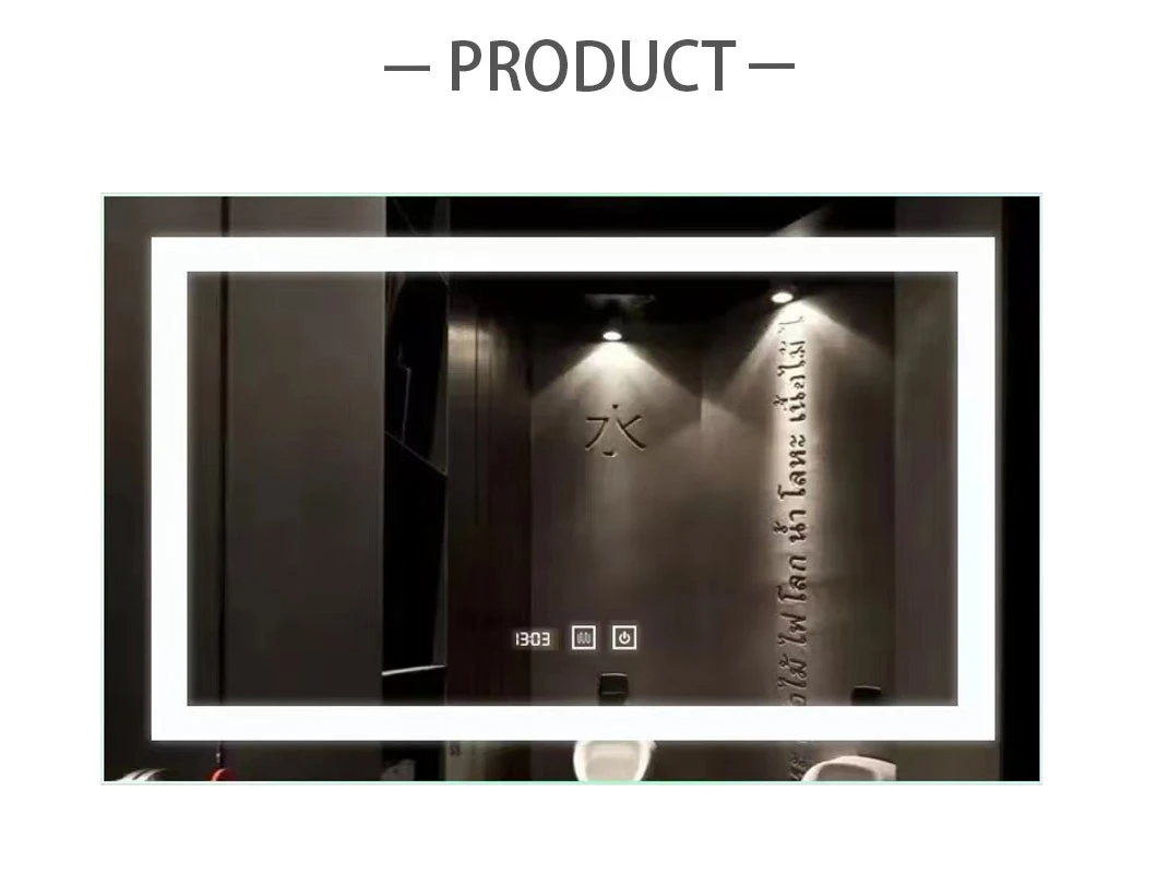 Mur d'usine Décoration de la maison Décoration Meubles de salon Maquillage Cosmétique Smart Lighted Illuminé Rétro-éclairé Vanity LED Miroir de salle de bain avec lumières Désembuage