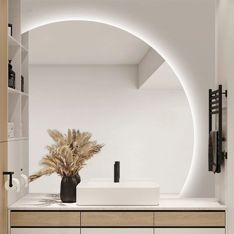 Lumières LED de forme irrégulière miroir de salle de bain intelligent toilette toilette mural miroir lumineux Table de maquillage miroir de dressage