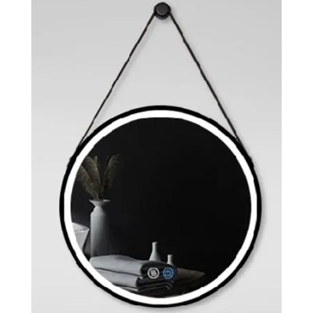 Miroir encadré de maquillage décoratif grand miroir rond mural en gros avec cadre noir pour chambre Espejo