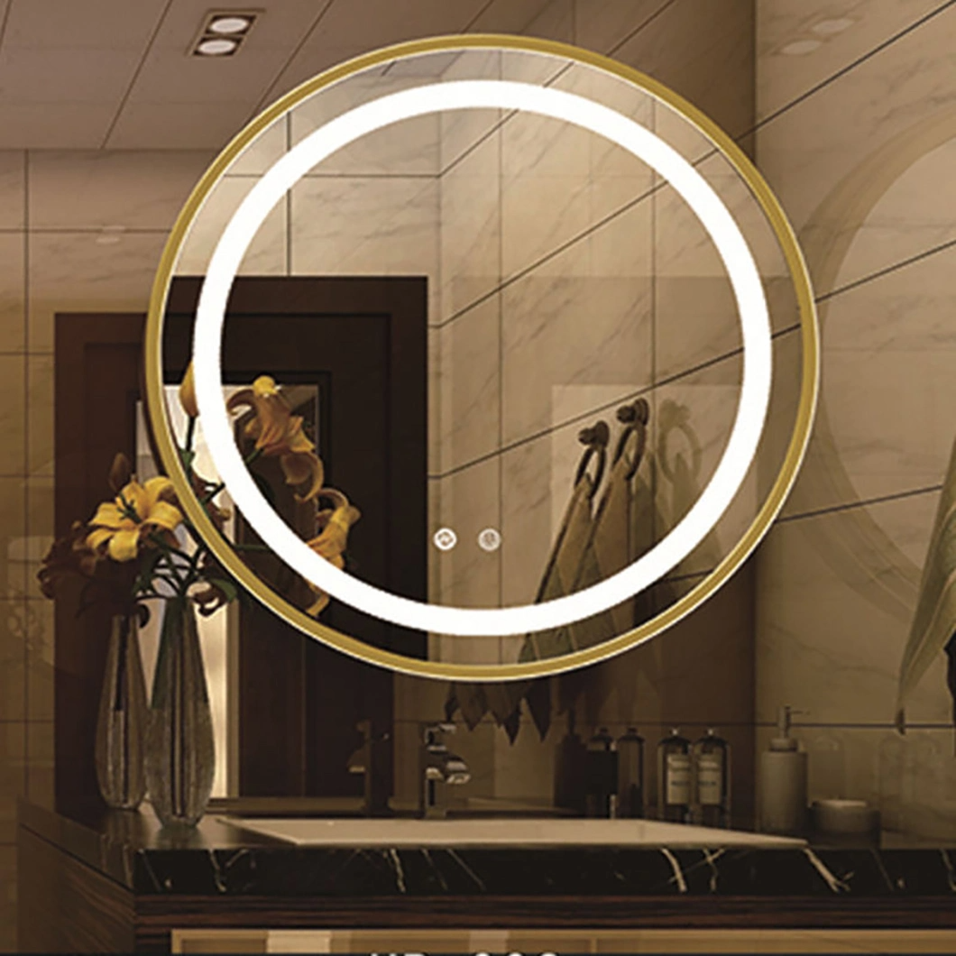 Miroir rétroéclairé à LED personnalisé rond anti-buée sans cadre LED miroir de salle de bain de luxe d'hôtel