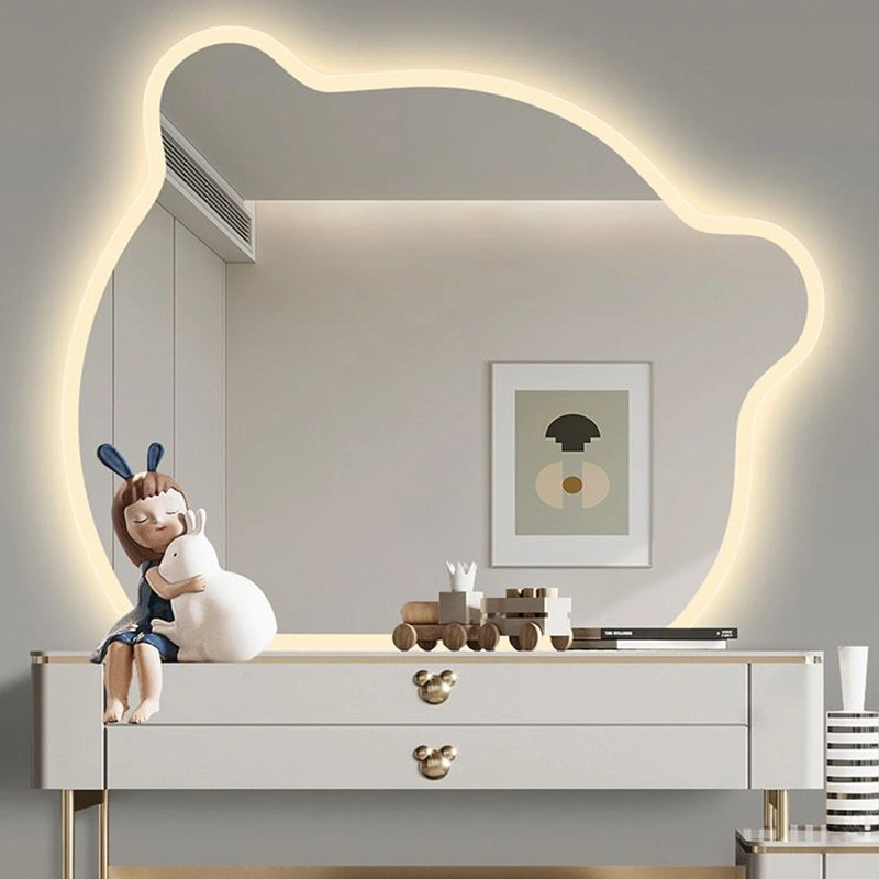 Ours écran tactile vague miroir toilette chambre créatif irrégulier hétérotypique maquillage vanité miroir