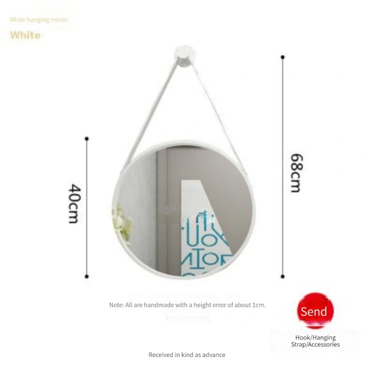 Mode moderne Style PU ceinture mur miroirs décor à la maison suspendu miroir rond décor mur miroir