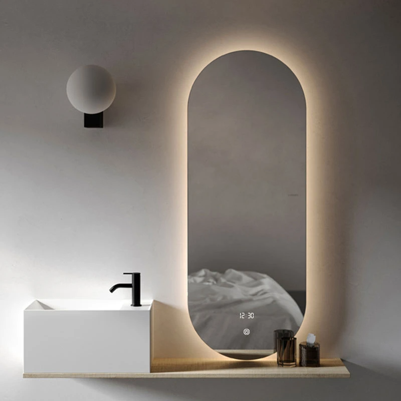 Miroir de salle de bain intelligent Miroir de salle de bain LED mural avec miroir de toilette anti-buée léger