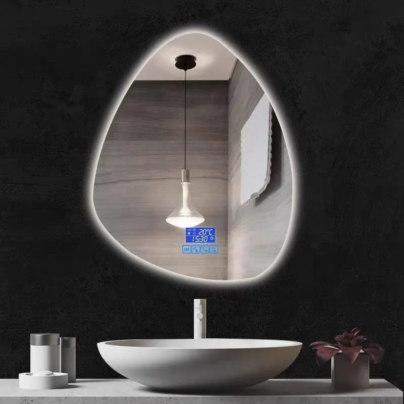Miroir de salle de bain à éclairage personnalisé irrégulier