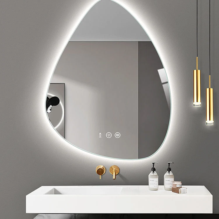 Miroir de salle de bain à éclairage personnalisé irrégulier