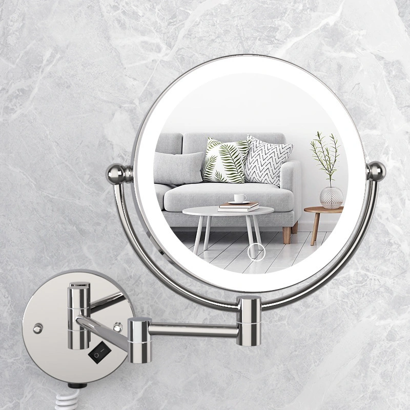 Miroir de courtoisie de maquillage à LED éclairé à montage mural grossissant Miroir de salle de bain éclairé à LED illuminé par LED