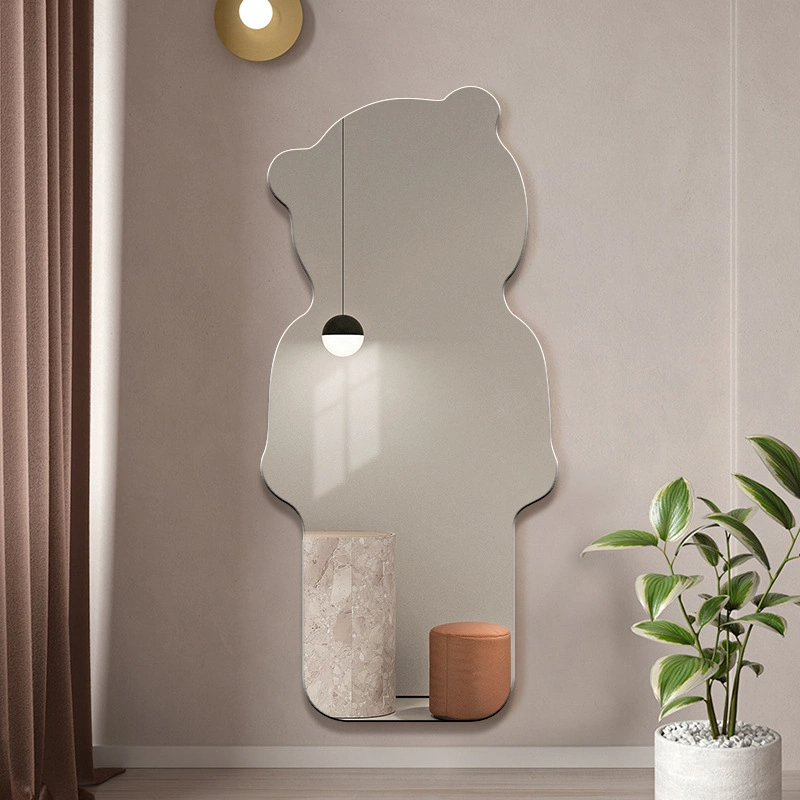 Nordic Girls Creative Ins Bear Miroir pleine longueur Family Porch Art Miroir pleine longueur de forme spéciale