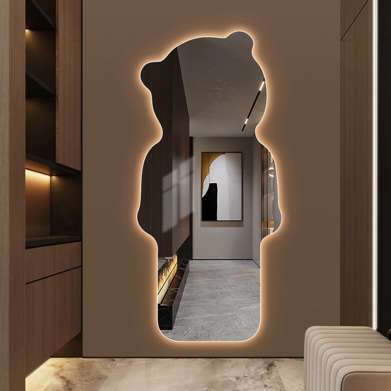 Nordic Girls Creative Ins Bear Miroir pleine longueur Family Porch Art Miroir pleine longueur de forme spéciale