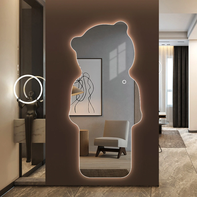Nordic Girls Creative Ins Bear Miroir pleine longueur Family Porch Art Miroir pleine longueur de forme spéciale