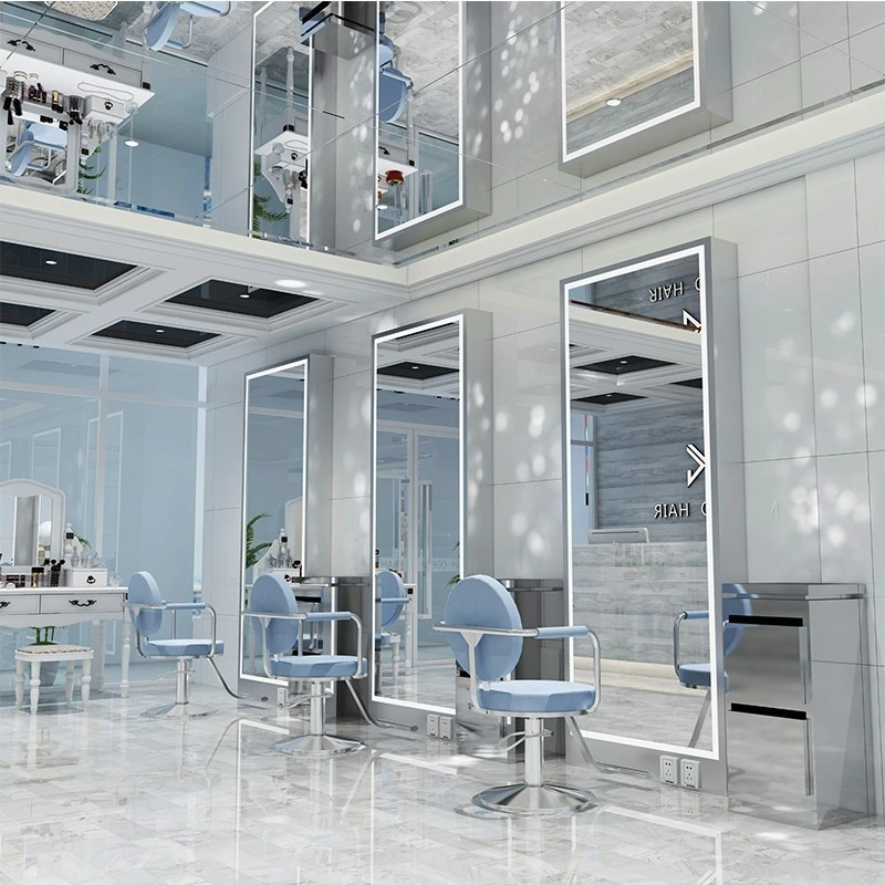 Miroir de Salon à LED fixé au mur Miroir Intelligent Rectangle Désembueur Dressing Gros Miroir Pleine Longueur LED