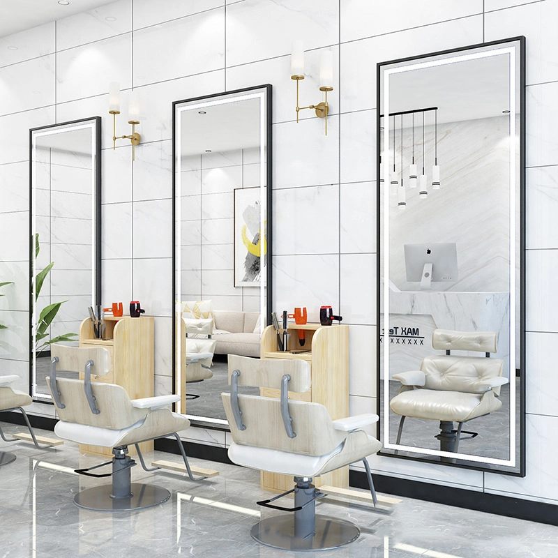 Miroir de Salon à LED fixé au mur Miroir Intelligent Rectangle Désembueur Dressing Gros Miroir Pleine Longueur LED