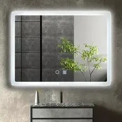 Haute Qualité Accueil Hôtel Centre Commercial SPA Salon Fitness Bord Lumière Désembuage Smart Mur Monté Rectangle Forme LED Lumière Salle De Bains Miroir